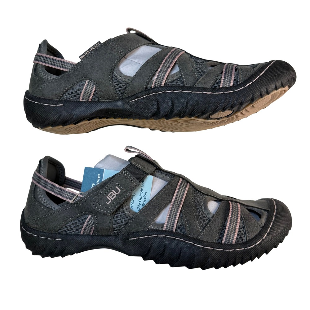 JBU Jambu Regional Sandals Women 8.5 Charcoal Petal Pink Water Ready Comfort NWT